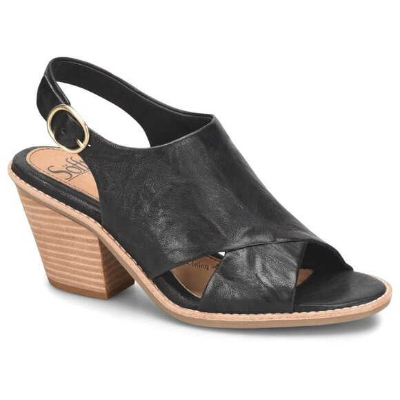 Sofft Shoes - SOFFT Mendi Crossover Slingback Sandal Black Leather  Size 8.5M